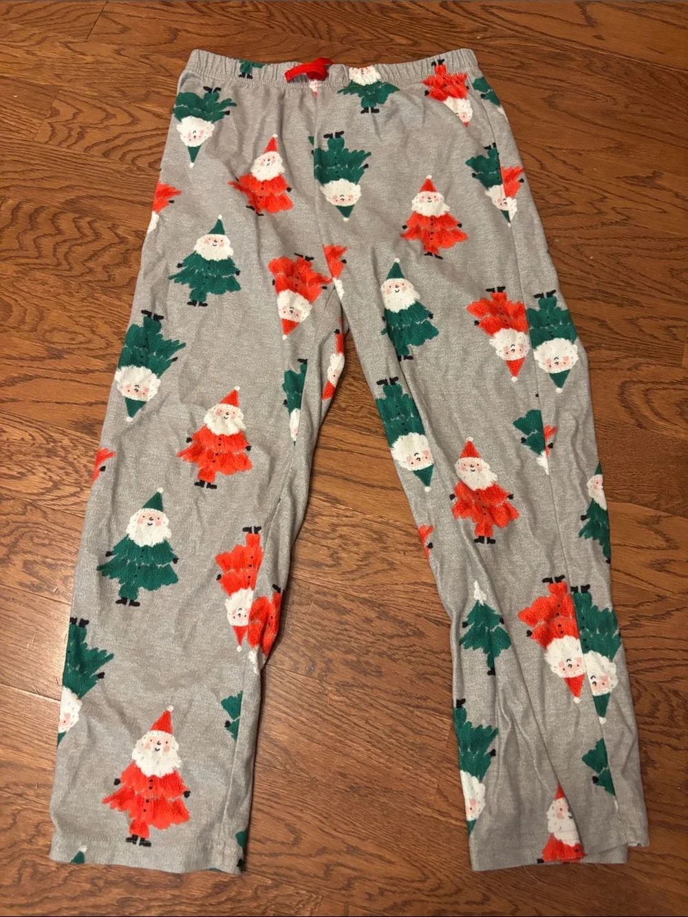 Carter's Grey Kids Holiday Santa Pajama Bottoms - Red & Green Print